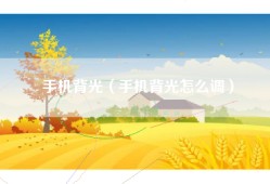 手机背光（手机背光怎么调）