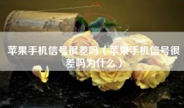 苹果手机信号很差吗（苹果手机信号很差吗为什么）