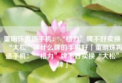 董明珠再造手机：“格力”牌不好卖换“大松”牌什么牌的手机好「董明珠再造手机：“格力”牌不好卖换“大松”牌」