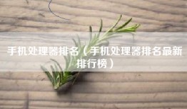 手机处理器排名（手机处理器排名最新排行榜）
