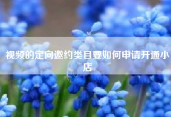 视频的定向邀约类目要如何申请开通小店