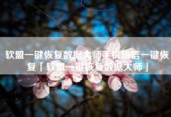 软盟一键恢复数据大师手机短信一键恢复「软盟一键恢复数据大师」