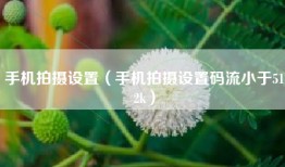 手机拍摄设置（手机拍摄设置码流小于512k）