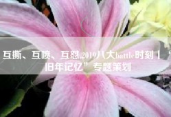 互撕、互喷、互怼,2019八大battle时刻丨“旧年记忆”专题策划