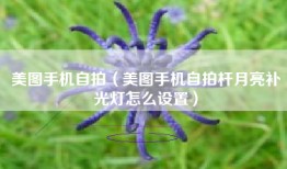 美图手机自拍（美图手机自拍杆月亮补光灯怎么设置）