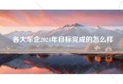 各大车企2024年目标完成的怎么样