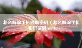 怎么解除手机锁屏密码（怎么解除手机锁屏密码vivo）