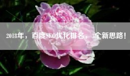 2018年，百度SEO优化排名，3个新思路！