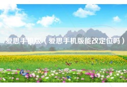 爱思手机版（爱思手机版能改定位吗）