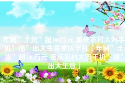 年销”土货”超100万元 重庆农村大妈手机”播”出大生意重庆手机「年销”土货”超100万元 重庆农村大妈手机”播”出大生意」