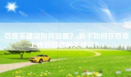 百度关键词如何设置？(新手如何在百度上找到自己的关键词？)