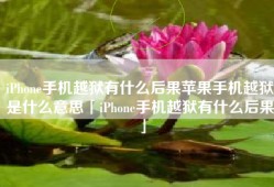 iPhone手机越狱有什么后果苹果手机越狱是什么意思「iPhone手机越狱有什么后果」