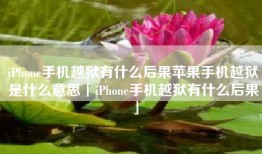 iPhone手机越狱有什么后果苹果手机越狱是什么意思「iPhone手机越狱有什么后果」
