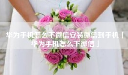 华为手机怎么下微信安装微信到手机「华为手机怎么下微信」
