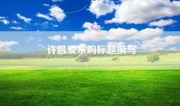 许昌爱采购标题撰写