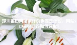 深圳福田网站制作的步骤是什么，网站SEO关键词该如何选取？
