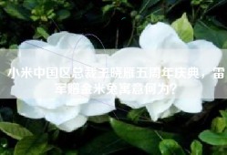 小米中国区总裁王晓雁五周年庆典，雷军赠金米兔寓意何为？