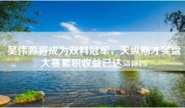吴伟淼将成为双料冠军，天纵期才实盘大赛累积收益已达58404%