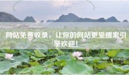 网站免费收录，让你的网站更受搜索引擎欢迎！