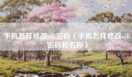 手机怎样修改wifi密码（手机怎样修改wifi密码和名称）