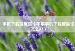 手机下载速度慢（苹果手机下载速度慢怎么办）