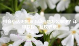 抖音小店无货源面单问题怎么解决？详细教程，建议收藏！