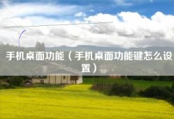 手机桌面功能（手机桌面功能键怎么设置）