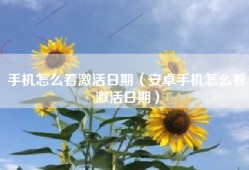 手机怎么看激活日期（安卓手机怎么看激活日期）