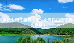 手机卡吧（手机卡吧一个号码拉黑了怎么恢复）