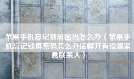苹果手机忘记锁屏密码怎么办（苹果手机忘记锁屏密码怎么办法解开有设置紧急联系人）