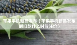 苹果手机新品发布（苹果手机新品发布后旧款什么时候降价）