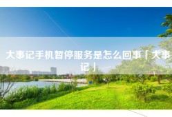 大事记手机暂停服务是怎么回事「大事记」