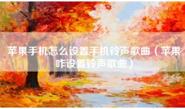 苹果手机怎么设置手机铃声歌曲（苹果咋设置铃声歌曲）