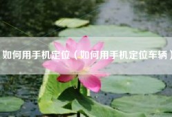 如何用手机定位（如何用手机定位车辆）