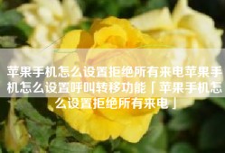 苹果手机怎么设置拒绝所有来电苹果手机怎么设置呼叫转移功能「苹果手机怎么设置拒绝所有来电」
