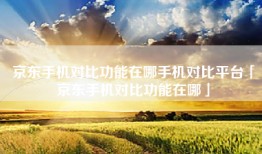 京东手机对比功能在哪手机对比平台「京东手机对比功能在哪」