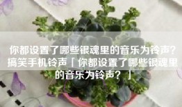 你都设置了哪些银魂里的音乐为铃声？搞笑手机铃声「你都设置了哪些银魂里的音乐为铃声？」