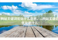 网站关键词优化什么意思，eo网站关键词优化是什么