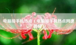 电脑接手机热点（电脑接手机热点网速很慢）
