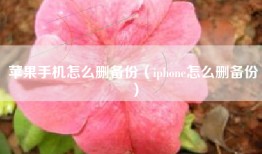 苹果手机怎么删备份（iphone怎么删备份）