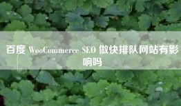 百度 WooCommerce SEO 做快排队网站有影响吗
