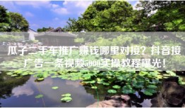 瓜子二手车推广赚钱哪里对接？抖音接广告一条视频5000实操教程曝光！