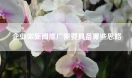 企业做新闻推广需要具备哪些思路