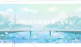 企业网站排名提升之道（优化）