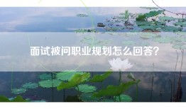 面试被问职业规划怎么回答？