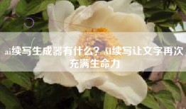 ai续写生成器有什么？AI续写让文字再次充满生命力