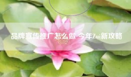 品牌宣传推广怎么做 今年Zui新攻略