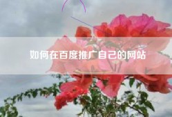 如何在百度推广自己的网站
