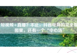 短视频+直播？不止，抖音电商的完全版图里，还有一个“中心场”