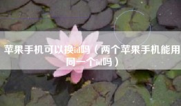 苹果手机可以换id吗（两个苹果手机能用同一个id吗）